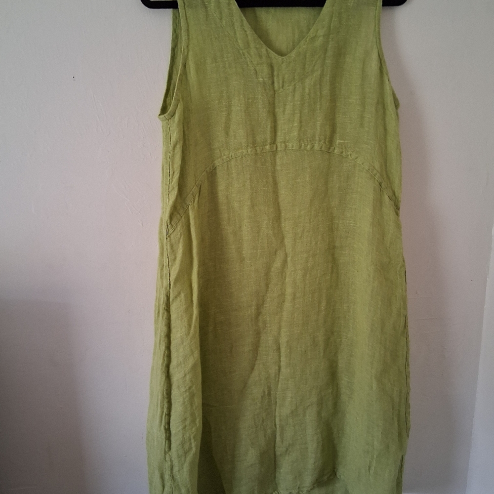 Flax Green Sleeveless Dress